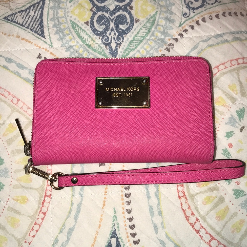 MIchael Kors Hot Pink Wristlet Wallet